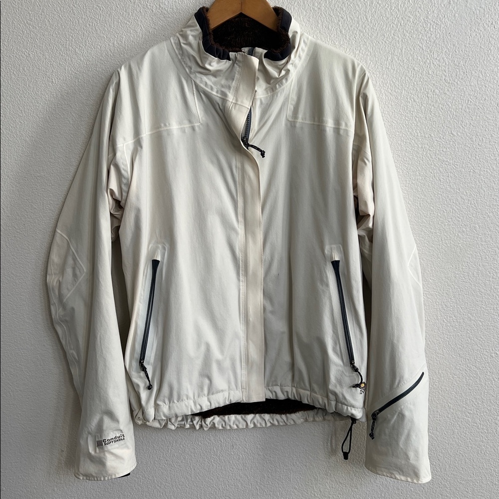 MOUNTAIN HARDWEAR Women's Conduit Softshell Ivory Jacket Fleece Lined Size L